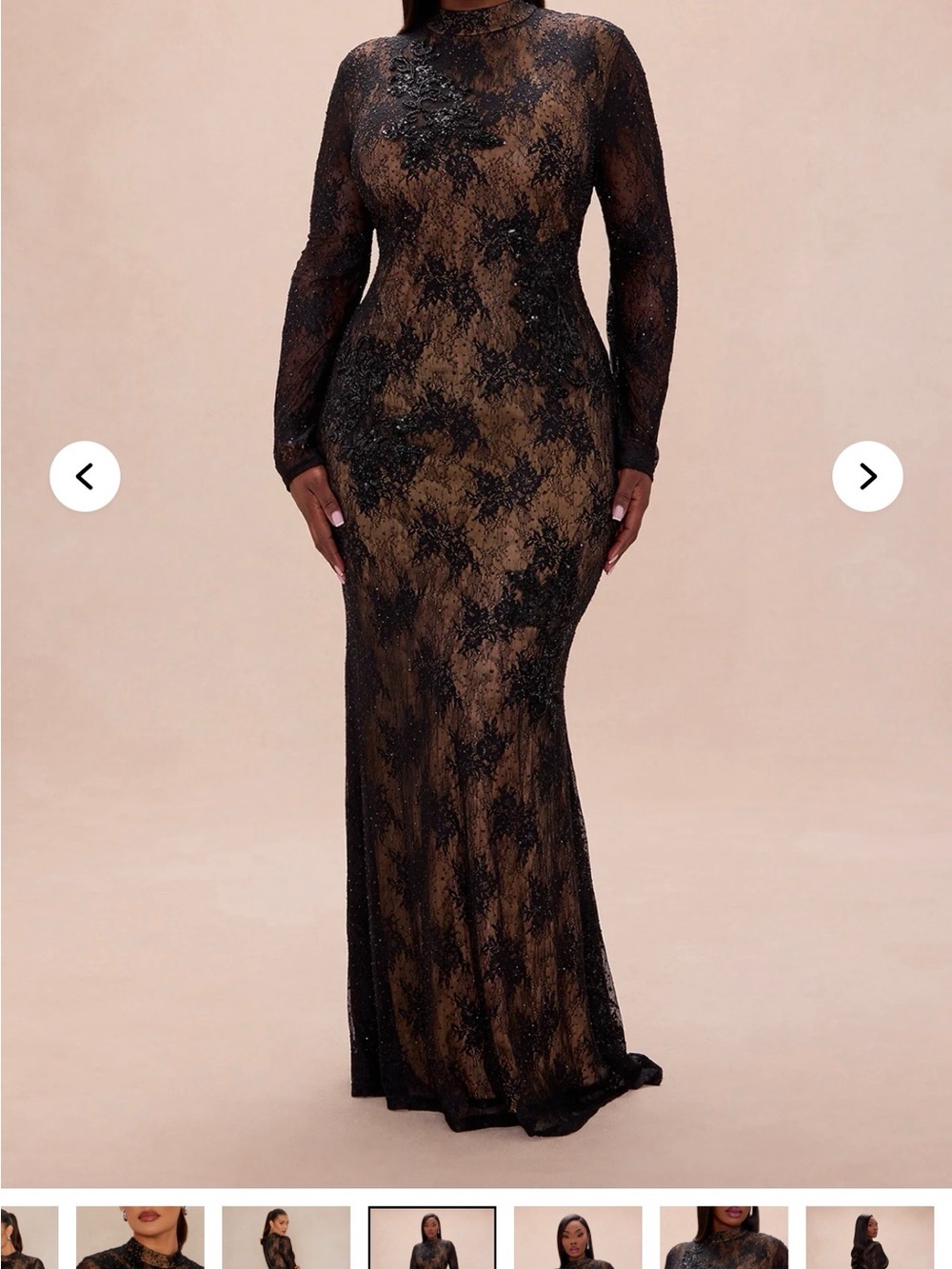 Fashion Nova Black Lace Maxi Dress